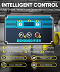 Heavy Duty 190 Pints Industrial Grade Dehumidifier For Basements And 6000 Sq Ft Spaces control panel with buttons and display.