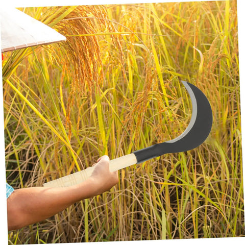 Long Handle Manganese Steel Scythe For Gardening And Weeding, Dope Grip Outdoor Farm Tool with ergonomic comfort cutting rice
