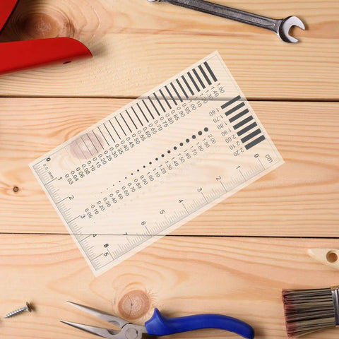 High Precision Measuring Ruler for Crack Width and Diameter Defect Detection in Work Sites, Durable Plastic Flaw Gauge on wood surface