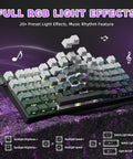 75 Percent Magnetic Gaming Keyboard Packed With 8K Polling Rate And Instant Rapid Trigger For Zero Lag Action Wired RGB Moonlight Build showcasing RGB light effects and music rhythm features.