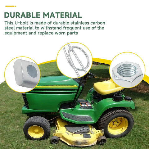 Bulletproof Front Deck Hanger U Bolt Kit M147445 Workhorse Grade Replacement For John Deere Lawn And Garden Tractors showing durable stainless carbon steel.