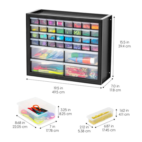 36 Drawer Parts Storage Cabinet For Garage And Workshop Built Tough Organizer for small items with visible measurements