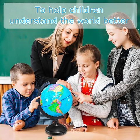 Six Inch Geographic World Globe With Stand For Kids Educational Rotating Political Map Globe For Classroom Decor And Home Study Kid Friendly