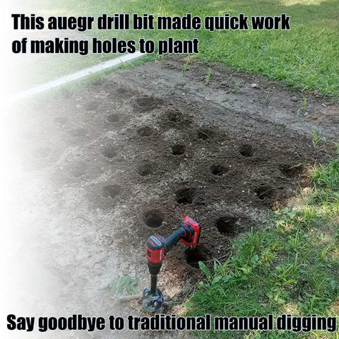 Two Size Garden Auger Drill Bits Set 3.5 x 16 and 1.6 x 16.8 Inch for Quick Bulb and Flower Planting creating clean holes in soil
