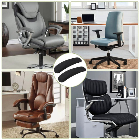 Two Pack Armrest Covers for Office Chair Comfy Soft Elastic Polyester Hand Rest Protectors on various desk chairs.