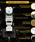 Exploded view of 4 Pack Black 4 Inch LED Ceiling Light Square Retrofit Can Light with components labeled