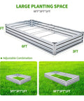 Two Pack Galvanized Raised Garden Bed Kit 6 By 3 By 1 Feet Metal Planter For Flowers Vegetables And Herbs Durable Anti Rust Open Bottom Design No Fuss Easy Assembly shown in two configurations.