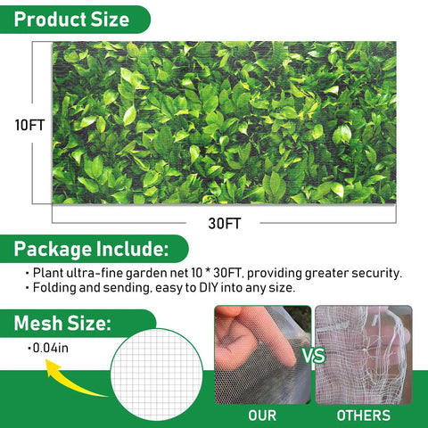 2 Pack 10x30 Ft Ultra Fine Garden Netting Mesh Barrier For Patio And Raised Beds Mosquito Proof Garden Cover For Fruit Trees And Blueberry Bushes No Fuss Setup Garden Protection