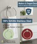 Brushed Nickel Towel Ring Stainless Steel Round Bath Towel Holder For Bathroom Wall Mount Rustproof Durable Easy Install With Screws