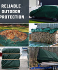 16 Mil Heavy Duty Waterproof Tarp With Metal Grommets, Reversible Dark Green And Blue Poly Tarp, 10x12 Ft Outdoor Shelter For Yard, Garden, Farm, Camping And Equipment Coverage
