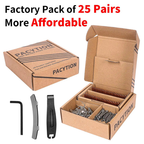 Bulk 25 Pairs Sintered Metal Disc Brake Pads For Ebikes With Installation Tools High Temp Resistant And Long Lasting Grip