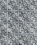 Crowning Glory Stamped Metal Lay In Tin Ceiling Tile Set for Ceilings and Backsplashes 24x24 Inch Silver Finish Pack of 12