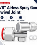 3 Pack Airless Spray Gun Swivel Joint 7/8 Inch Thread for Airless Sprayers, 180 Degree Swivel Adapter, Replacement 235486 Compatible With Graco Titan Wagner And More, silver metal