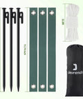 Heavy Duty Tree Stakes And Ground Anchor Kit For Young Trees Weatherproof Support System Includes 3 Metal Stakes 3 Straps And 32.8 Ft Rope