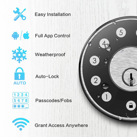 Keyless Deadbolt Smart Door Lock For Front Door With Code And Fob Access App Control Auto Lock Super Easy Install
