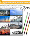 Premium Street Tough Insulated Rescue Hook Deadstick For Master Electricians And Emergency Staff Rock Solid Fiberglass Hot Stick in use at various high voltage sites.