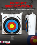 Front and side view of Two-Sided Archery Bag Target Set For NASP Practice, Four Shooting Spots, 28 by 10 by 28 Inches, 2 Pack
