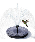 2.5W Solar Bird Bath Fountain Pump With 6 Nozzle Patterns, 6.7 Inch Solar Powered Water Pump featured with hummingbird