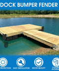 Two Pack Dock Corner Bumpers With Inflatable Fenders For Your Boat Docks No Nonsense Protection; black bumpers on dock corner