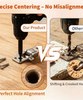 Comparison of Heavy Duty Self Centering Drill Bit Set With Spring Guide Quarter Inch Hex Shank Kit for precise cabinet hinge alignment.