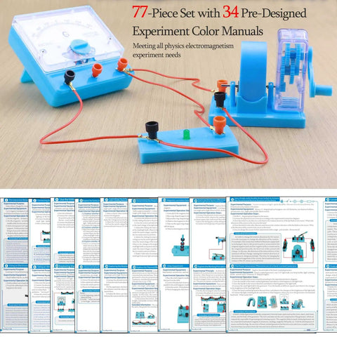 Hands On Basic Electricity And Magnetism Lab Kit For High School Students, STEM Electromagnetism And Elementary Electronics Learning Starter Set with experiment manuals.
