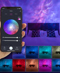 Sky Lite Evolve LED Galaxy Cloud Projector With Wi Fi Ambient Night Light Remote Control Black Finish ambient projection in bedroom