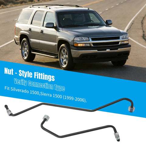 Power Steering Rack And Pinion Transfer Line Kit For Chevy And GMC Silverado Sierra 1500 Nut Style Fittings Direct Replacement For RWD Trucks With Durable Steel Lines Easy Install Fits Classic Models, steel line set for Silverado 1500 Classic