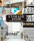 Straight Up Durable Authorized Personnel Only Sign on storage room door in a clean, organized kitchen setting.