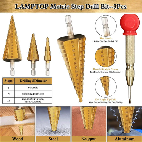 Topshelf 39 Piece Countersink Drill Bit And Wood Plug Cutter Set With Deburring Tool Step Bits And High Speed Steel Hex Shank multipurpose drill bit set.