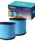 Must Have TPAP002 Replacement Filters For TOPPIN Air Purifier Comfy Air C1 3 In 1 H13 Grade Filtration Set With Pre Filter Main Filter And Activated Carbon Part TPFF002 2 Pack, showing two blue cylindrical filters and packaging.