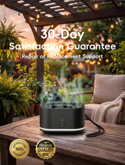 Portable Mosquito Repellent Device For Outdoor And Indoor Use Rechargeable Electronic Insect Repellent With 20 Feet Coverage on patio table