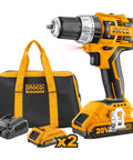 20V Brushless Impact Drill Kit With Metal Shell And Efficient Cooling For Cooler Run Time Longer Battery Life High Torque Tool Set