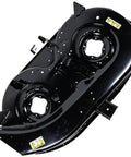 Replacement 42 Inch Deck Side Assembly With Wheel Brackets For Riding Lawn Mowers And Lawn Tractors Oem Part 983-04162A-0637 Fits Various Models Durable Black Build Easy Install, shown in black finish with mounting holes.