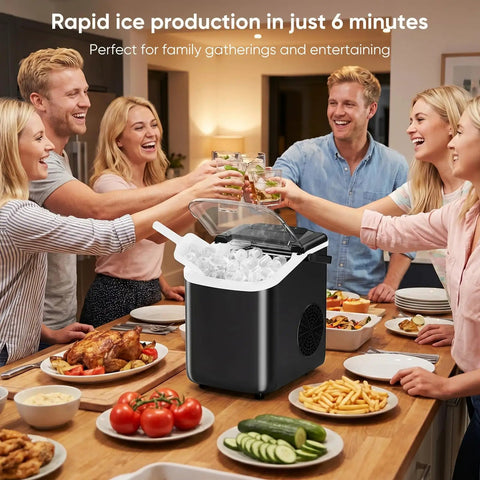 Dope Countertop Ice Maker With Built In Handle Lets You Score 9 Bullet Ice Cubes In 6 To 8 Minutes Up To 26 Lbs Per Day Auto Clean
