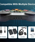 9-Pad Roll-Up Electronic Drum Set With Portable Silicone Pads, 2 Pedals, Built-In Speakers showing connectivity options