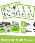 Creative Builder 30 In 1 Multimodel STEM Kit For Kids 7 And Up Motorized Vehicle Brick Set with printed instruction cards