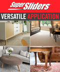 Slide Heavy Items With No Struggle Peel And Stick Floor Savers Round Furniture Sliders For Carpet gliding under various furniture styles.