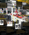 Top Shelf Automatic Carton Sealer And Strapping Machine Combo with integrated control panel and inclined conveyor belt.