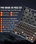 Impact Socket Set 3/8 Inch Drive, 48-Piece Including SAE 5/16 To 3/4 Inch And Metric 8 To 22 Mm, Deep And Shallow 6-Point Sockets