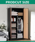 72 Inch Steel Locker Cabinet With Locking Doors For Office Home School Gym Hotel And More Wood Grain Finish interior view