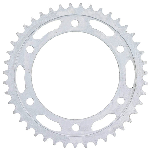 Honda CBR600RR Drive Sprocket And Chain Combo 16 Tooth Front 43 Tooth Rear 525VMX X Ring Chain 112 Links Set For Upgraded Street Ready Performance 2003 2006 With OEM Front 23801 MAS 000 And Rear 41201 MEE A00 silver rear sprocket