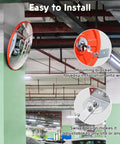 12 Inch Convex Safety Traffic Mirror Boasts Crisp Fisheye Vision For Rock Solid Garage Parking Assist Plus Driveway Blind Spot Wipeout Designed For Outdoor Indoor Install To Crush Hazards In Stores Or Tight Alleyways, featuring easy-install bracket.