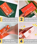 4-step tutorial for using 8X12 Inch Odorless Heat Shrink Wrap Bags 500 Count With Vents Hella Thick 100 Gauge PVC Film.
