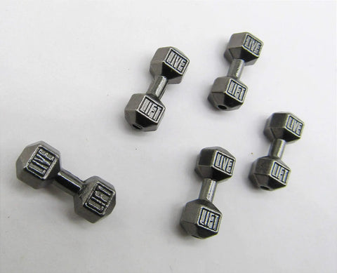 Dumbbell Charm Beads For Jewelry Making Pack Of 30 Multicolor Alloy DIY Spacer Charms Pendant Engraved Live Lift For Fitness Inspired Crafts