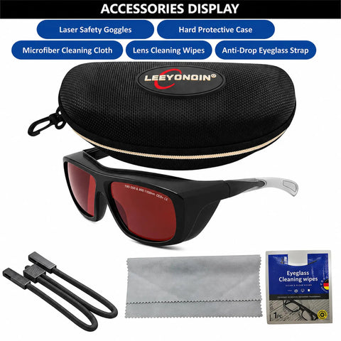 Multi Wavelength Dental Safety Glasses Delivering Kickass Eye Protection For Diode Nd Yag Blue Green Fiber And Infrared Lasers with cleaning kit