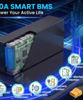 Rock Solid 24V 15Ah LiFePO4 Battery Pack With 30A Smart BMS showing internal circuitry and protection features.