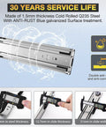 Heavy Duty Drawer Slides Full Extension Side Mount Rails For 12 To 40 Inch Drawers, 100 Lb Capacity, anti-rust steel