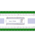 Terminal Block Breakout Board Module For Teensy 4.1 With Screw Mount, detailed top view showing 112 DIY solder pads and connections.