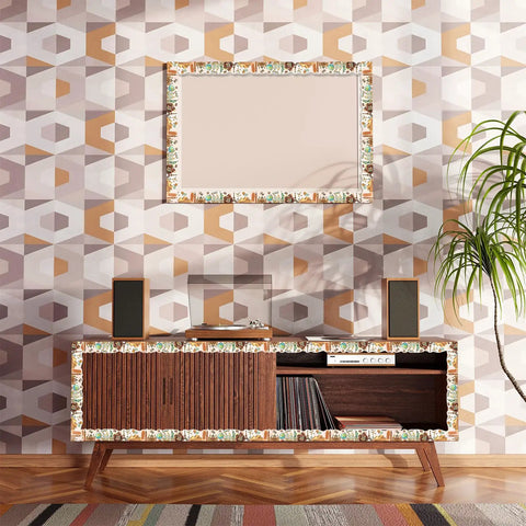 Room with Dope Vintage World Map Travel Bulletin Board Border 68.9 Ft Long 2.99 In High Back To School Decor on mirror and cabinet