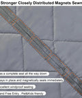Close-up of Magnetic Thermal Insulated Door Curtain with visible strong magnets and durable Oxford cloth for enhanced seal